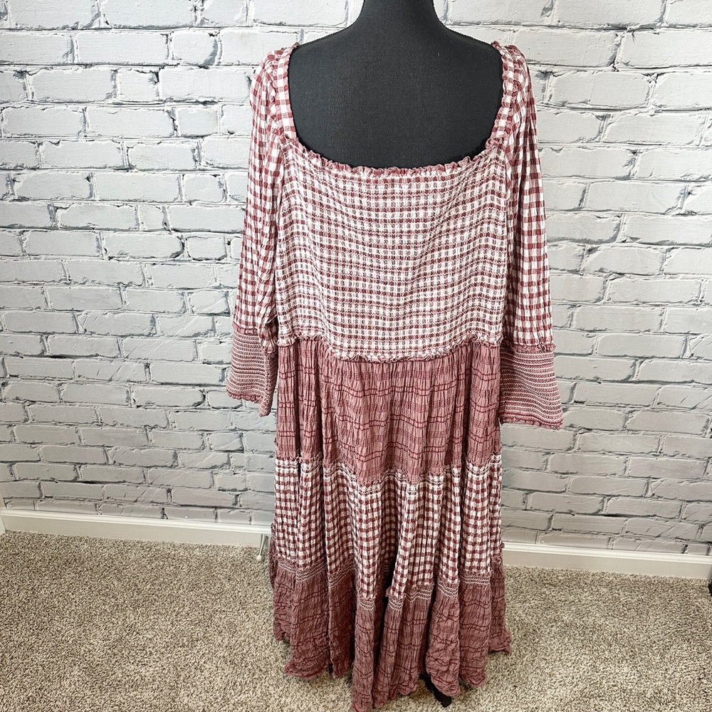 JessaKae Annabelle Plaid Maxi Dress 4x Smocked Tiered Cottagecore Prairiecore - Picture 5 of 14
